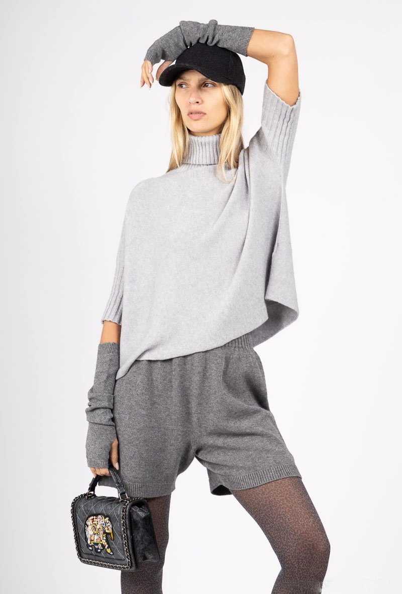 PULL COURT COL ROULE SANS COUTURE