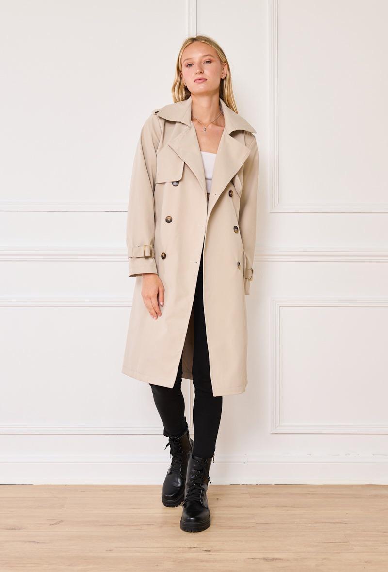 Trench-coat long ceinturé