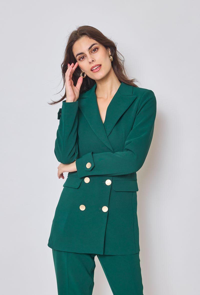 Veste croisée à boutons dorés