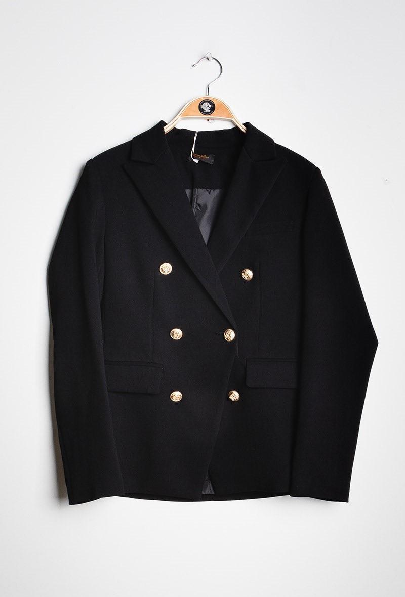 Veste croisée avec boutons dorés