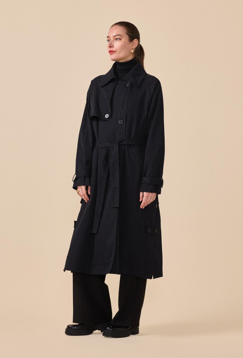 Trench-coat long avec ceinture