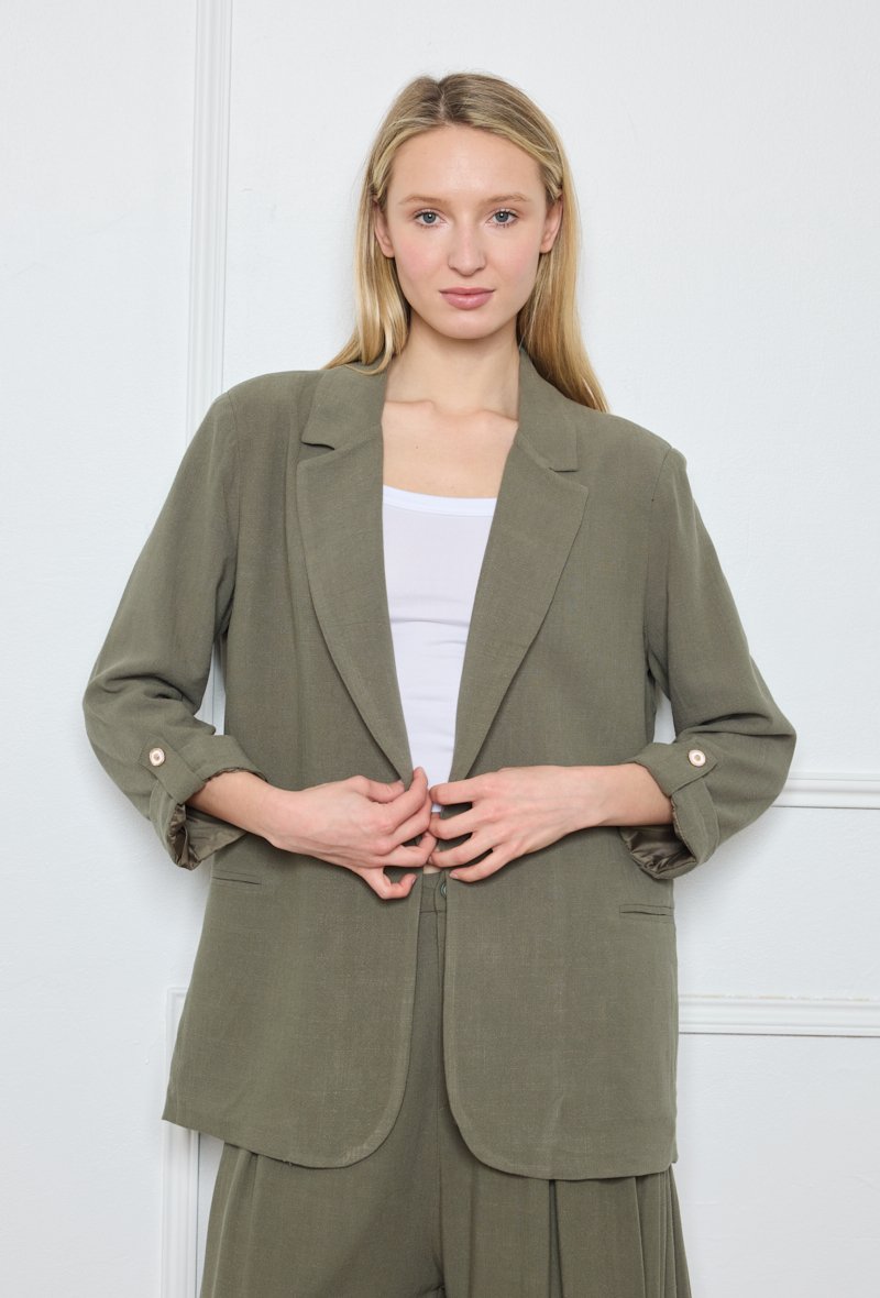 Veste en Lin avec manches retroussés