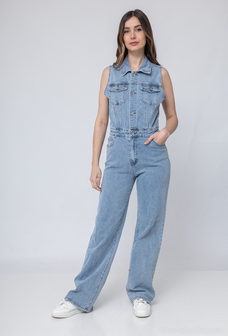 Combinaison sans manches  en jean