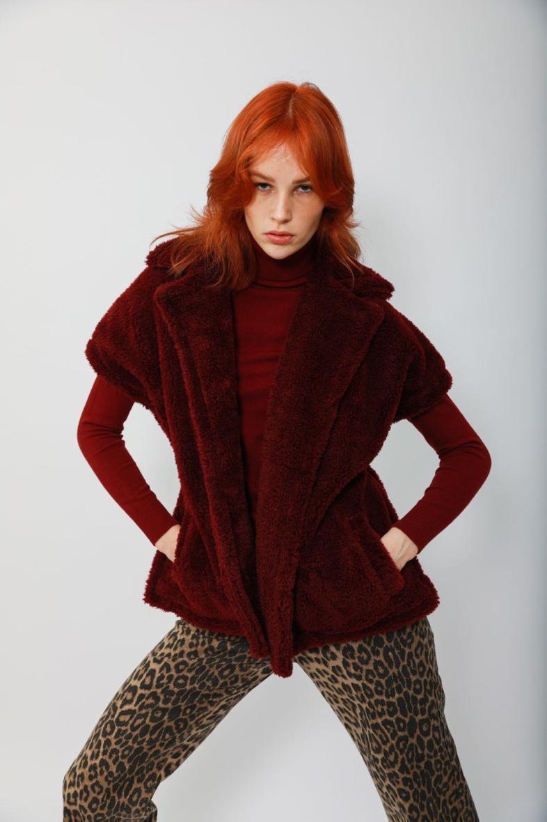 veste sans manche fourrure