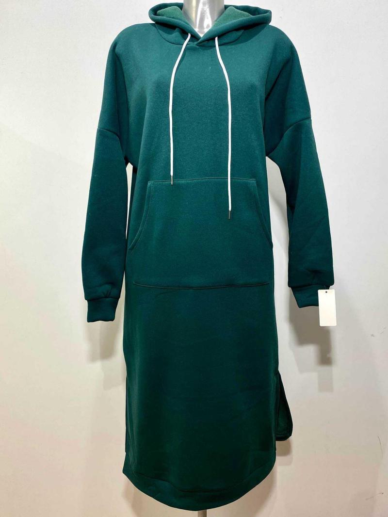 Robe épaisse à poche et capuche réglable