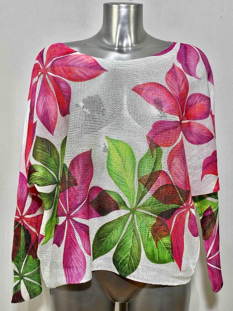 Pull à imprimé feuilles