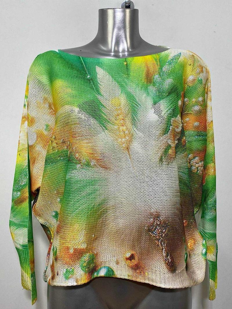 Pull à imprimé fleurs