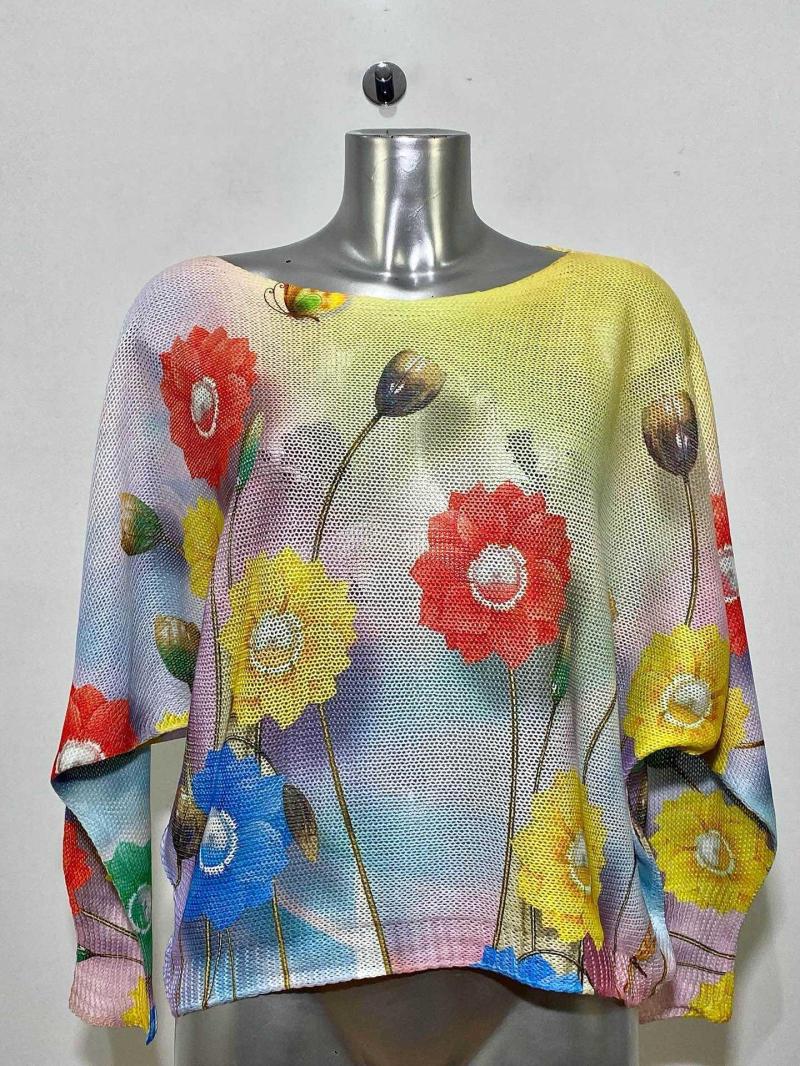 Pull à imprimé fleurs