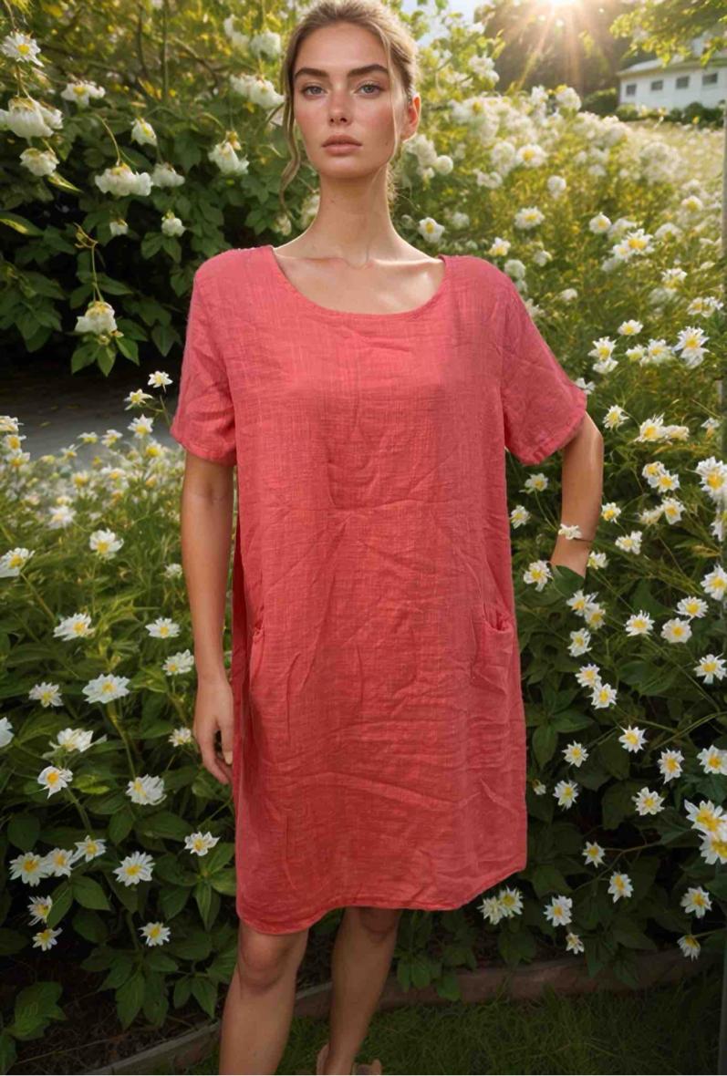 Robe uni en coton